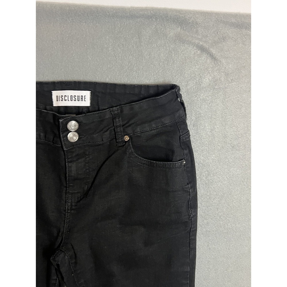 DISCLOSURE Women's Black Mid-Rise Kick Flare Jeans Size 13/31 Stretch Denim - Picture 3 of 9